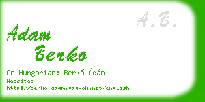 adam berko business card